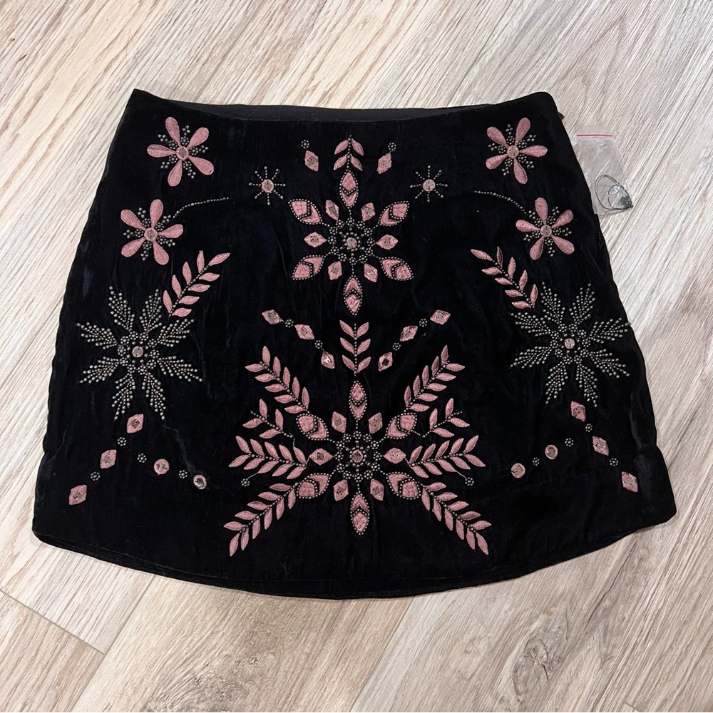 nwt free people velvet mini skirt size 4